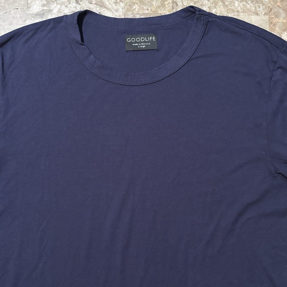 Goodlife Shirt Mens XL Blue Short Sleeve Supima Modal Crew Neck Made In USA